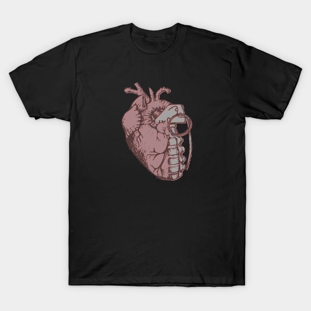 Heart Grenade T-Shirt by Annabalynne